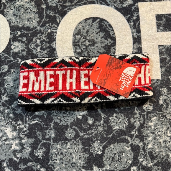 The North Face x Supreme Red Black Knit Logo Headband